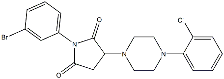 1-(3-bromophenyl)-3-[4-(2-chlorophenyl)-1-piperazinyl]-2,5-pyrrolidinedione Struktur