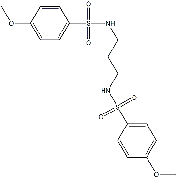 4-methoxy-N-(3-{[(4-methoxyphenyl)sulfonyl]amino}propyl)benzenesulfonamide Struktur