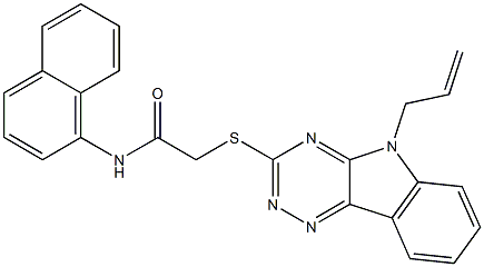 2-[(5-allyl-5H-[1,2,4]triazino[5,6-b]indol-3-yl)sulfanyl]-N-(1-naphthyl)acetamide Struktur