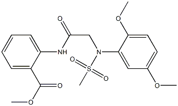 methyl 2-({[2,5-dimethoxy(methylsulfonyl)anilino]acetyl}amino)benzoate Struktur