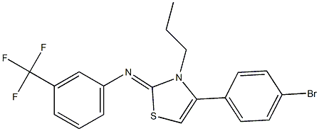 N-(4-(4-bromophenyl)-3-propyl-1,3-thiazol-2(3H)-ylidene)-N-[3-(trifluoromethyl)phenyl]amine Struktur