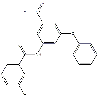 3-chloro-N-{3-nitro-5-phenoxyphenyl}benzamide Struktur