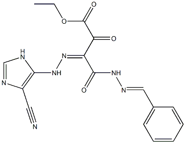 ethyl 4-(2-benzylidenehydrazino)-3-[(4-cyano-1H-imidazol-5-yl)hydrazono]-2,4-dioxobutanoate Struktur