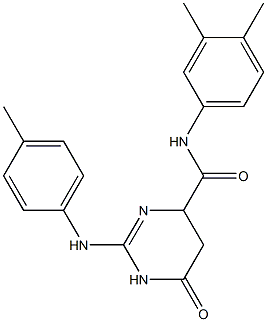 N-(3,4-dimethylphenyl)-6-oxo-2-(4-toluidino)-1,4,5,6-tetrahydro-4-pyrimidinecarboxamide Struktur