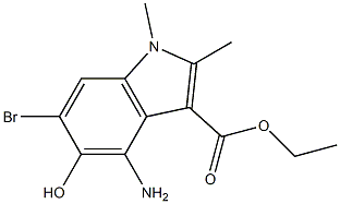 ethyl 4-amino-6-bromo-5-hydroxy-1,2-dimethyl-1H-indole-3-carboxylate Struktur