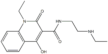 1-ethyl-N-[2-(ethylamino)ethyl]-4-hydroxy-2-oxo-1,2-dihydro-3-quinolinecarboxamide Struktur