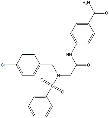 4-({[[(4-chlorophenyl)methyl](phenylsulfonyl)amino]acetyl}amino)benzamide Struktur