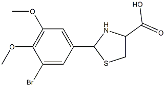 2-(3-bromo-4,5-dimethoxyphenyl)-1,3-thiazolidine-4-carboxylic acid Struktur