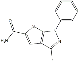 3-methyl-1-phenyl-1H-thieno[2,3-c]pyrazole-5-carboxamide Struktur