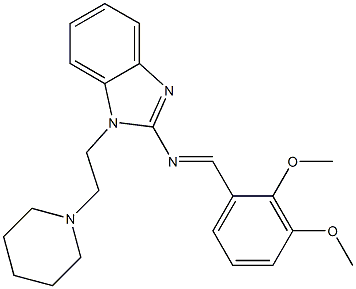 N-(2,3-dimethoxybenzylidene)-N-{1-[2-(1-piperidinyl)ethyl]-1H-benzimidazol-2-yl}amine Struktur