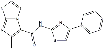 6-methyl-N-(4-phenyl-1,3-thiazol-2-yl)imidazo[2,1-b][1,3]thiazole-5-carboxamide Struktur