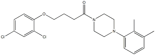 1-[4-(2,4-dichlorophenoxy)butanoyl]-4-(2,3-dimethylphenyl)piperazine Struktur