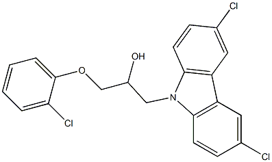 1-(2-chlorophenoxy)-3-(3,6-dichloro-9H-carbazol-9-yl)-2-propanol Struktur