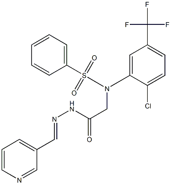 N-[2-chloro-5-(trifluoromethyl)phenyl]-N-{2-oxo-2-[2-(3-pyridinylmethylene)hydrazino]ethyl}benzenesulfonamide Struktur