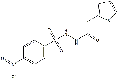 4-nitro-N'-(thien-2-ylacetyl)benzenesulfonohydrazide Struktur