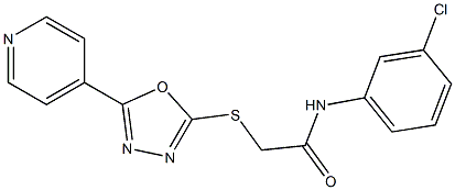 N-(3-chlorophenyl)-2-{[5-(4-pyridinyl)-1,3,4-oxadiazol-2-yl]thio}acetamide Struktur