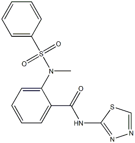 2-[methyl(phenylsulfonyl)amino]-N-(1,3,4-thiadiazol-2-yl)benzamide Struktur