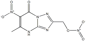 6-nitro-2-({nitrooxy}methyl)-5-methyl[1,2,4]triazolo[1,5-a]pyrimidin-7(4H)-one Struktur