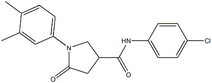 N-(4-chlorophenyl)-1-(3,4-dimethylphenyl)-5-oxo-3-pyrrolidinecarboxamide Struktur