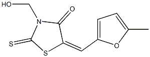 3-(hydroxymethyl)-5-[(5-methyl-2-furyl)methylene]-2-thioxo-1,3-thiazolidin-4-one Struktur