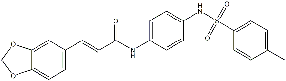 3-(1,3-benzodioxol-5-yl)-N-(4-{[(4-methylphenyl)sulfonyl]amino}phenyl)acrylamide Struktur