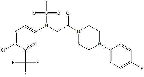 N-[4-chloro-3-(trifluoromethyl)phenyl]-N-{2-[4-(4-fluorophenyl)-1-piperazinyl]-2-oxoethyl}methanesulfonamide Struktur