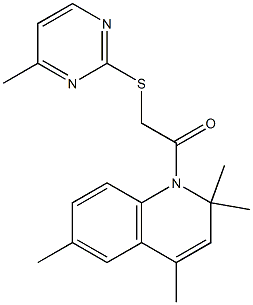 4-methyl-2-pyrimidinyl 2-oxo-2-(2,2,4,6-tetramethyl-1(2H)-quinolinyl)ethyl sulfide Struktur