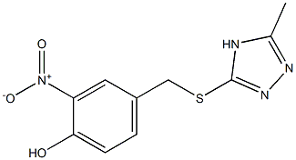 2-nitro-4-{[(5-methyl-4H-1,2,4-triazol-3-yl)sulfanyl]methyl}phenol Struktur