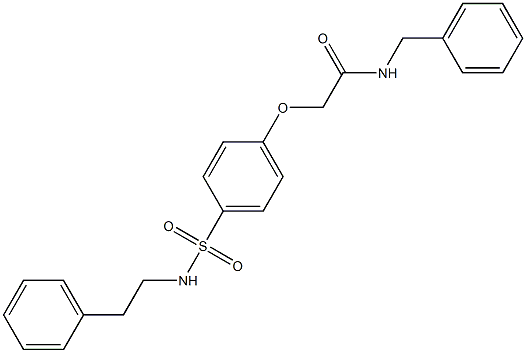 N-benzyl-2-(4-{[(2-phenylethyl)amino]sulfonyl}phenoxy)acetamide Struktur