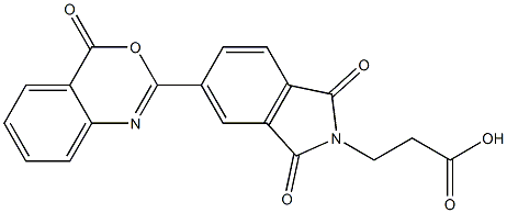 3-[1,3-dioxo-5-(4-oxo-4H-3,1-benzoxazin-2-yl)-1,3-dihydro-2H-isoindol-2-yl]propanoic acid Struktur