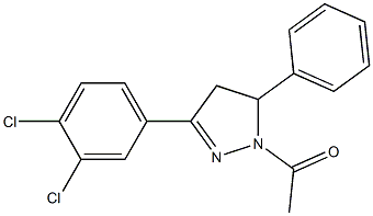 1-acetyl-3-(3,4-dichlorophenyl)-5-phenyl-4,5-dihydro-1H-pyrazole Struktur