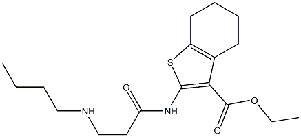 ethyl 2-{[3-(butylamino)propanoyl]amino}-4,5,6,7-tetrahydro-1-benzothiophene-3-carboxylate Struktur