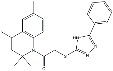 2-oxo-2-(2,2,4,6-tetramethyl-1(2H)-quinolinyl)ethyl 5-phenyl-4H-1,2,4-triazol-3-yl sulfide Struktur