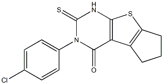 3-(4-chlorophenyl)-2-thioxo-1,2,3,5,6,7-hexahydro-4H-cyclopenta[4,5]thieno[2,3-d]pyrimidin-4-one Struktur