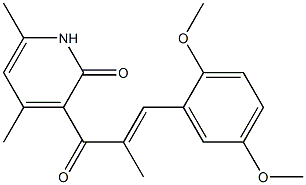 3-[3-(2,5-dimethoxyphenyl)-2-methylacryloyl]-4,6-dimethyl-2(1H)-pyridinone Struktur