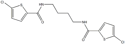 5-chloro-N-(4-{[(5-chloro-2-thienyl)carbonyl]amino}butyl)-2-thiophenecarboxamide Struktur