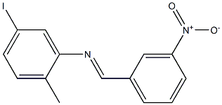 5-iodo-2-methyl-N-(3-nitrobenzylidene)aniline Struktur