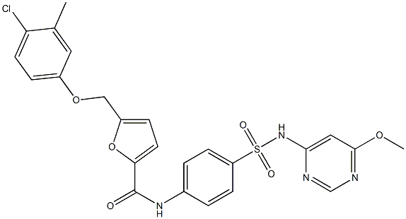 5-[(4-chloro-3-methylphenoxy)methyl]-N-(4-{[(6-methoxy-4-pyrimidinyl)amino]sulfonyl}phenyl)-2-furamide Struktur