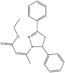 ethyl 3-(3,5-diphenyl-4,5-dihydro-1H-pyrazol-1-yl)-2-butenoate Struktur