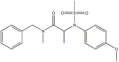 N-benzyl-2-[4-methoxy(methylsulfonyl)anilino]-N-methylpropanamide Struktur