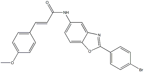 N-[2-(4-bromophenyl)-1,3-benzoxazol-5-yl]-3-(4-methoxyphenyl)acrylamide Struktur