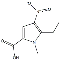 5-ethyl-4-nitro-1-methyl-1H-pyrrole-2-carboxylicacid Struktur