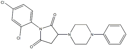 1-(2,4-dichlorophenyl)-3-(4-phenyl-1-piperazinyl)-2,5-pyrrolidinedione Struktur