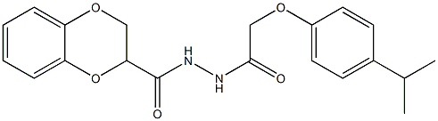 N'-[2-(4-isopropylphenoxy)acetyl]-2,3-dihydro-1,4-benzodioxine-2-carbohydrazide Struktur