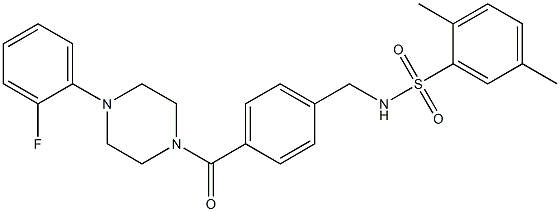 N-(4-{[4-(2-fluorophenyl)-1-piperazinyl]carbonyl}benzyl)-2,5-dimethylbenzenesulfonamide Struktur