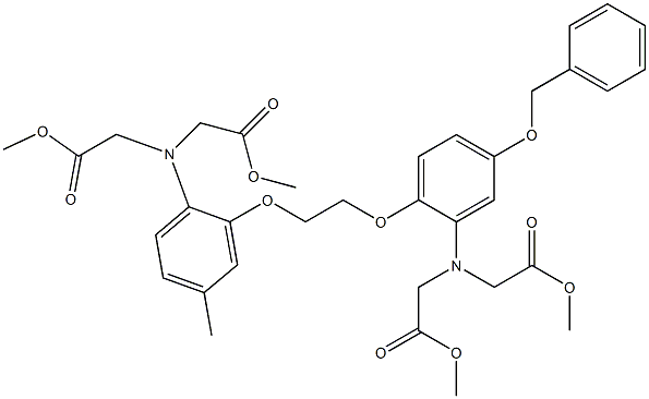 methyl [5-(benzyloxy)-2-(2-{2-[bis(2-methoxy-2-oxoethyl)amino]-5-methylphenoxy}ethoxy)(2-methoxy-2-oxoethyl)anilino]acetate Struktur