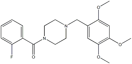 1-(2-fluorobenzoyl)-4-(2,4,5-trimethoxybenzyl)piperazine Struktur