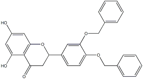 2-[3,4-bis(benzyloxy)phenyl]-5,7-dihydroxy-2,3-dihydro-4H-chromen-4-one Struktur