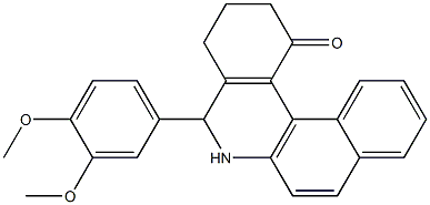 5-(3,4-dimethoxyphenyl)-3,4,5,6-tetrahydrobenzo[a]phenanthridin-1(2H)-one Struktur