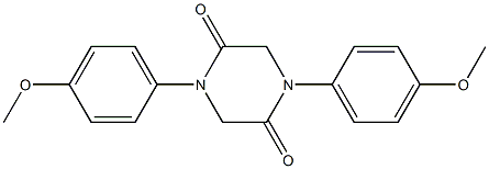 1,4-bis(4-methoxyphenyl)-2,5-piperazinedione Struktur